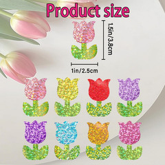 500Pcs 1.5Inch Spring Tulip Waterproof Stickers for Gifts and Classroom