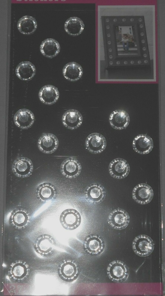 Clear Medium Round Gems Wedding Dance Bling Jolee’s Stickers Craft Scrapbook