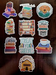STICKERS x 10 Books Positive Treat Yo Shelves Take me to the bookshop FEBC9