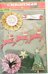 Christmas Crafts MERRY & BRIGHT 3D Embellishment – 6 pcs