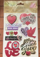Crafter’s Square Pop-Up Scrapbook Stickers – Love & Wedding Themed