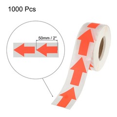 2Pcs Arrow Sticker Labels 500 Count/Roll 1.3×2 Inch Fluorescent Yellow/Red