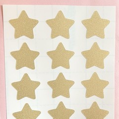 Gold Shimmer Vinyl Star Stickers! – 0.5 to 3 inch – Choose a Size!