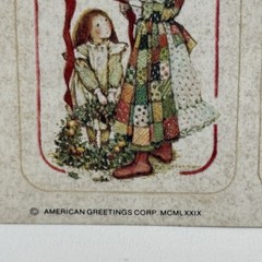 Vtg 1979 Holly Hobbie Christmas Seals Stickers 1 Sheet of 9 Pressure Seals READ