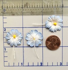10 Blue Flowers Handmade Mulberry Paper Tropical flower baby boy Cards shower