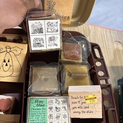 Over 175pc Mixed Lot of Rubber Stamps For Crafting Scrapbooking in Organizer