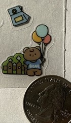 CUTE LITTLE GIRL Mylar Stickers(4pc)Kid•Bear•Flowers •Envelope•Note•Card Making•