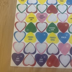 Vtg 90s Candy Heart Stickers I Like You Valentine Friends Love