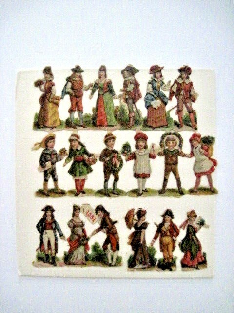 Sweet Vintage Die Cut Scraps w/ 1800’s Men, Women, Boys & Girls *