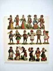 Sweet Vintage Die Cut Scraps w/ 1800’s Men, Women, Boys & Girls *