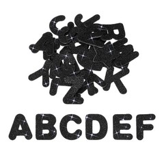 Alphabet Foam Stickers, 104Pcs Letters A-Z EVA Self Adhesive Glitters, Black