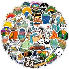 25 Hiking Outdoor Explore Nature Cute Stickers Decals