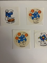 vintage Stickers Scratch N Sniff SMURFS 5 1980s