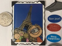 PARIS KIDS Dimensional Soft Spoken Stickers(8pc)MAMBI•France•Bon Jour*Notre Dame