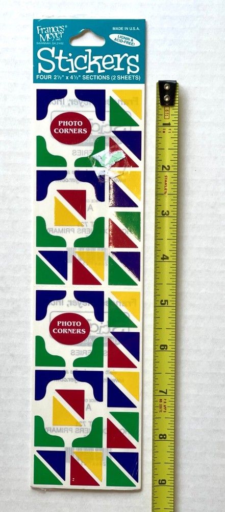 NIP PHOTO CORNERS STICKERS by Frances Meyer, Inc. – Red Yellow Purple Green