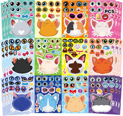 36 Cat Face Sticker Sheets for Kids – Make Your Own Stickers for Parties