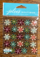 Lot Of 3 Jolees Snowflake Mini Repeats Snow Flake Christmas Winter Green Red Gem