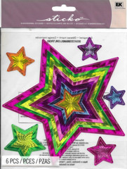 Star Stars Laser Metallic Pink Green Purple Blue Yellow Rainbow Sticko Stickers