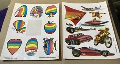 VTG 1980’s Sticker Sheets Rainbows Good Vibes Motorcycle Thrill Seeker Racing