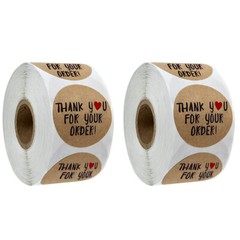 1000Pcs Two Style Thank You FOR YOUR ORDER Stickers 1″ Retail Mailing Stickers