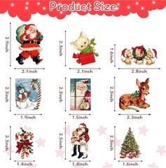 50 PACK OLD CHRISTMAS Retro Vintage Nostalgia Festive Scenes Sticker Lot 50PCS