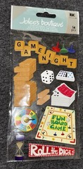 VERY RARE Jolee’s Family Game Night Board Games Cards Dice Scrapbooking Stickers