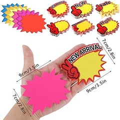 600 Starburst Price Stickers – Fluorescent Yard Sale Tags, Retail Signs, 3.5×2.8