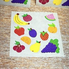 Lot of 3 VTG Sandylion Stickers Pods Assorted COLORFUL FRUITS 35 Counts New