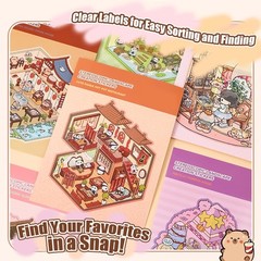 20 Sets 3D Sticker Scenes Miniature House Book for Sticker Therapy Cute Cartoon