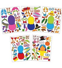 40 PCS Thanksgiving Sticker pages Make-a-face 10 Varieties