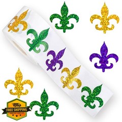 RUPOFUZA Mardi Gras Stickers Fleur De Lis Seal