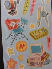 Vintage School Bus 3D Sticker Scrapbook Lot 6pc Freds MAMBI Paper House Kit