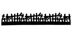 8″ CROOKED SCARY FENCE BORDER with COB WEBS & CROWS SILHOUETTE DIE CUT/ CUTS