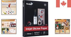120 Sheets of 8.5×11 Glossy Sticker Paper for Inkjet Printing – Customizable