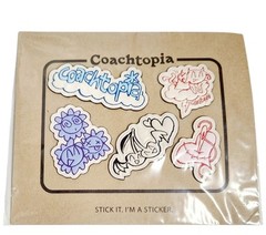 Coachtopia Sticker Set in Leather 5 Piece Cloud Multi Adhesive New in Package
