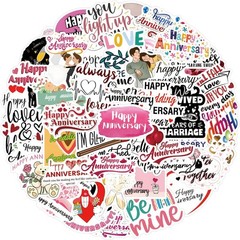 50Pcs Anniversary Stickers for Adults, Happy Quote Sticker for Teens Kids Teache
