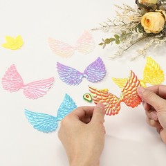 24Pcs Angel Wings for Crafts, Multi-colored Angel Wings (5.3 Inch)