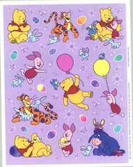 3 Sheets Disney Winnie the POOH Scrapbook Stickers! Easter Eggs Tigger Piglet