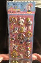 Japan Kawaii Heisei Rabbit And Unicorn Puffy 3D Sticker With Lights Rare Htf