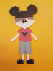 Disneyland Kid mickey mouse ears die-cut 7.5″