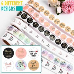 Vibrant 1-Inch Thank You Stickers – 3000 Pcs with Gold Foil for Gifts and Crafts