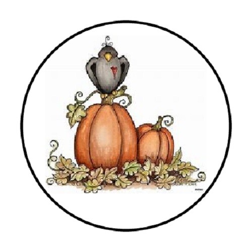 48 Pumpkiin Crow !! ENVELOPE SEALS LABELS STICKERS 1.2″ ROUND