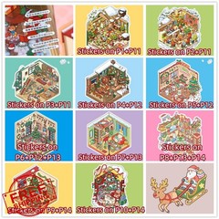 Wnqou 10 Sets 3D Christmas Sticker Book