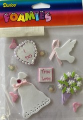BRIDE “Foamies Foam” Stickers (11pc)Darice•Dress•Bouquet •Wedding•Card Making•