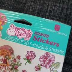 NEW American Greetings Peppermint Rose Scented Stickers 1992 (2 Sheets)