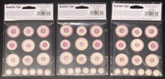 Lot x 3 Button Ups Adhesive Sticky Button DIY Embellishments Arts Crafts NOS