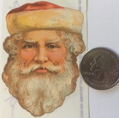 VICTORIAN SANTA Gifted Stickers(1pc) 2″x3-1/4″Punch Studio•Antique•Old World•••