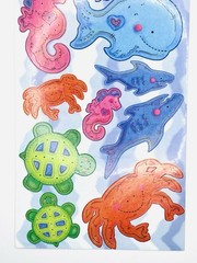 Retired 2000 Stamping Station Under the Sea Stickers 5.5×12 inch Ocean Aquarium