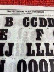 4 Letraset INSTANT LETTERING Transfer Letters Egyptienne 72 pt bold con 2