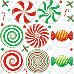 360 Pcs Christmas Candy Stickers 2 Inch Peppermint Christmas Envelope Seal Stick